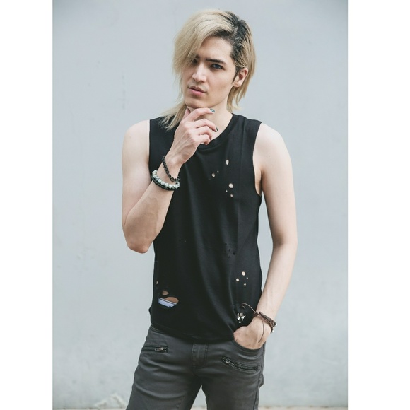 Rue21 Black Moth Eaten Tank Top Sleeveless Grunge - Picture 2 of 6